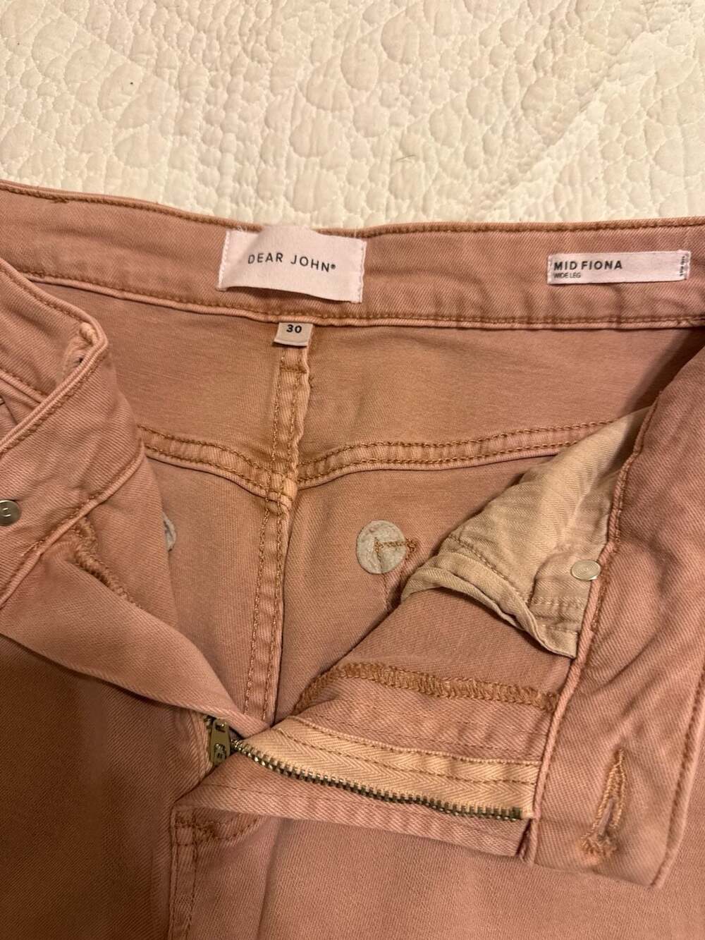 Dear John Mid Fiona Wide Leg Jeans Mauve Pink Size 30